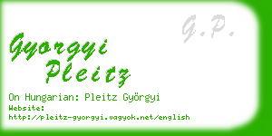 gyorgyi pleitz business card